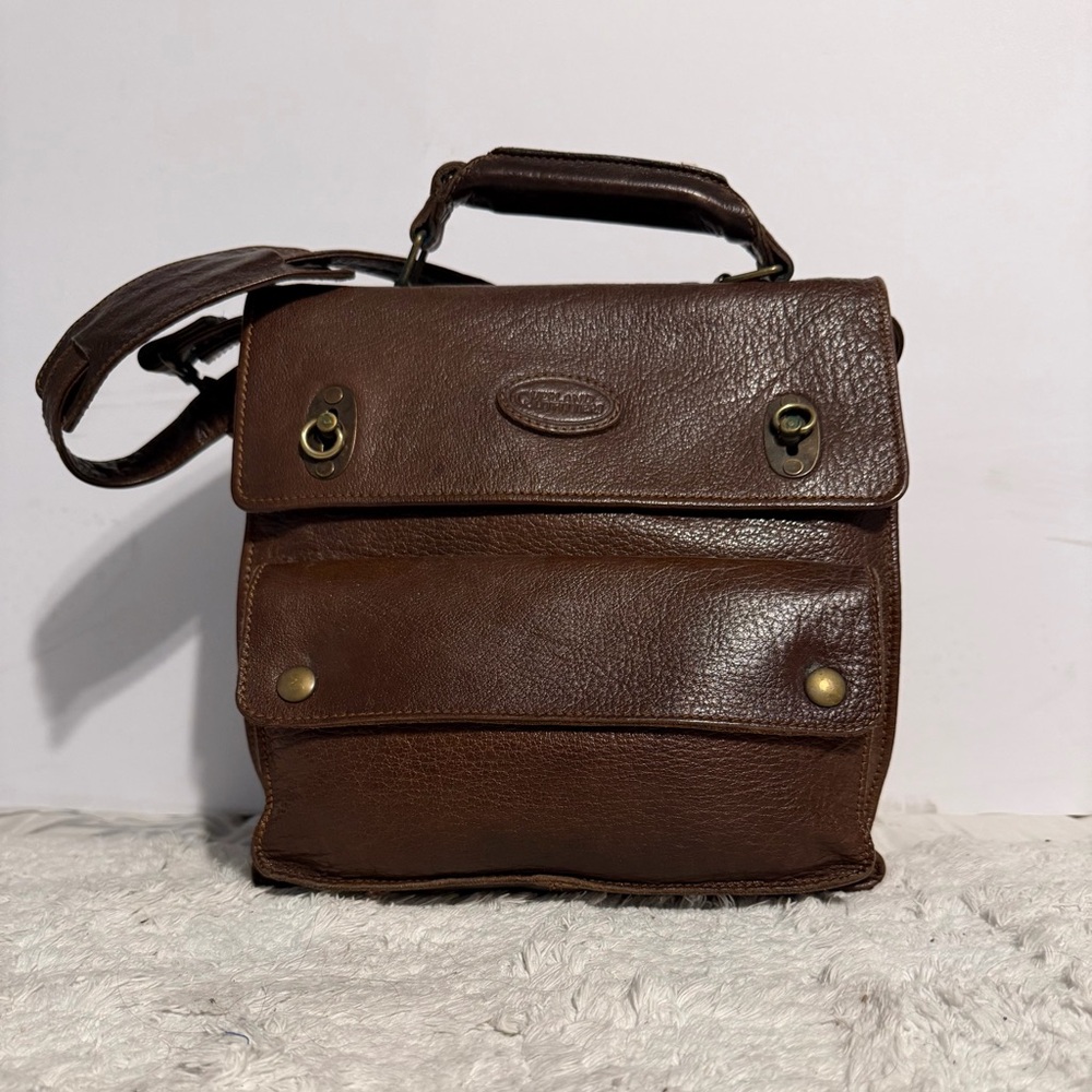 Overland Outfitters Brown Leather Crossbody / Shoulder /  Satchel bag